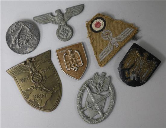 An assortment World War II German badges (7)